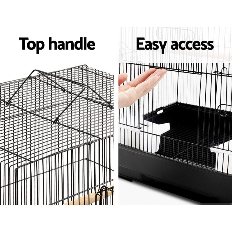 Medium Bird Cage with Perch - Black - Pet Care > Bird - Rivercity House & Home Co. (ABN 18 642 972 209) - Affordable Modern Furniture Australia