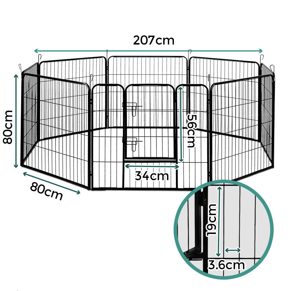 Pet Playpen Dog Playpen 8 Panel Exercise Cage Enclosure Fence 80x80cm - Pet Care > Dog Supplies - Rivercity House & Home Co. (ABN 18 642 972 209) - Affordable Modern Furniture Australia
