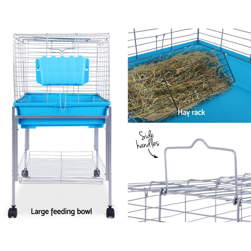Rabbit Cage Hutch Cages Indoor Hamster Enclosure Carrier Bunny Blue - Pet Care > Cat Supplies - Rivercity House & Home Co. (ABN 18 642 972 209) - Affordable Modern Furniture Australia