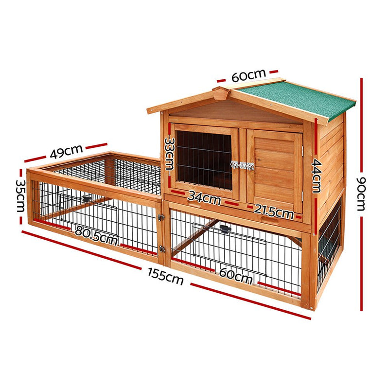 Rabbit Hutch Chicken Coop 155cm Tall Wooden Pet Hutch - Pet Care > Coops & Hutches - Rivercity House & Home Co. (ABN 18 642 972 209) - Affordable Modern Furniture Australia