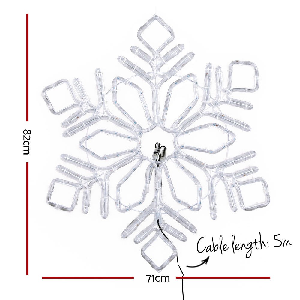 Snowflake Shape Outdoor Christmas Lights Motif LED 82cm - Occasions > Christmas - Rivercity House & Home Co. (ABN 18 642 972 209) - Affordable Modern Furniture Australia