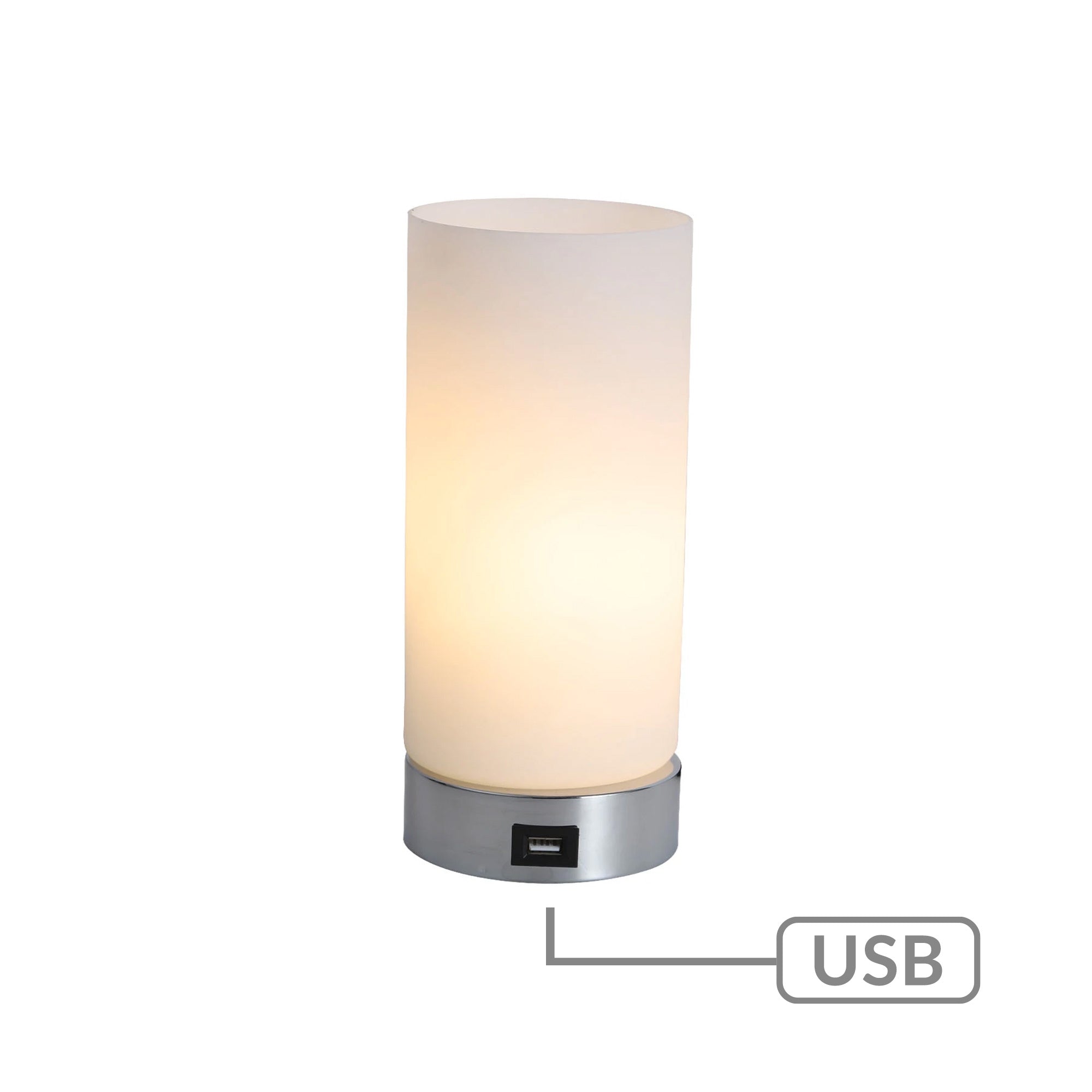 Julie Cylinder Touch Lamp with USB Port - Home & Garden > Lighting - Rivercity House & Home Co. (ABN 18 642 972 209) - Affordable Modern Furniture Australia