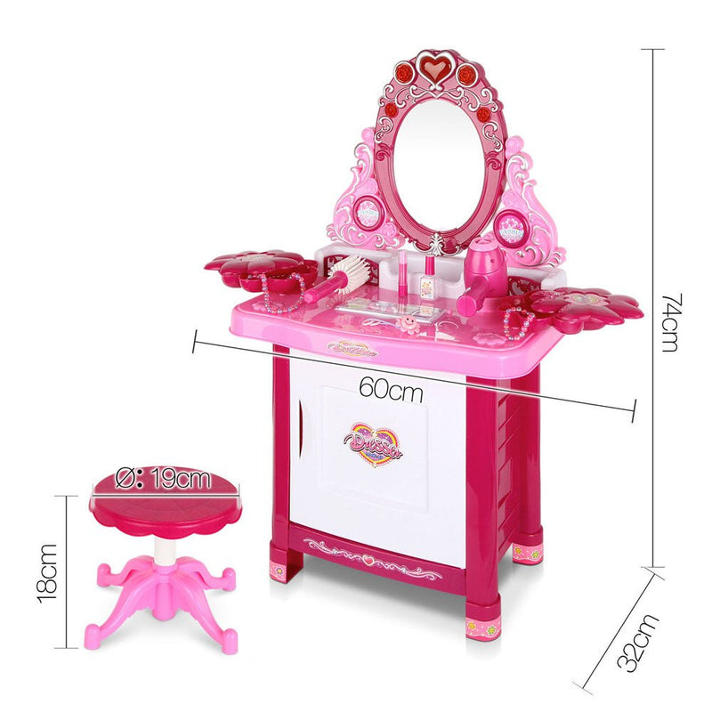 30 Piece Kids Dressing Table Set - Pink - Baby & Kids > Toys - Rivercity House & Home Co. (ABN 18 642 972 209) - Affordable Modern Furniture Australia