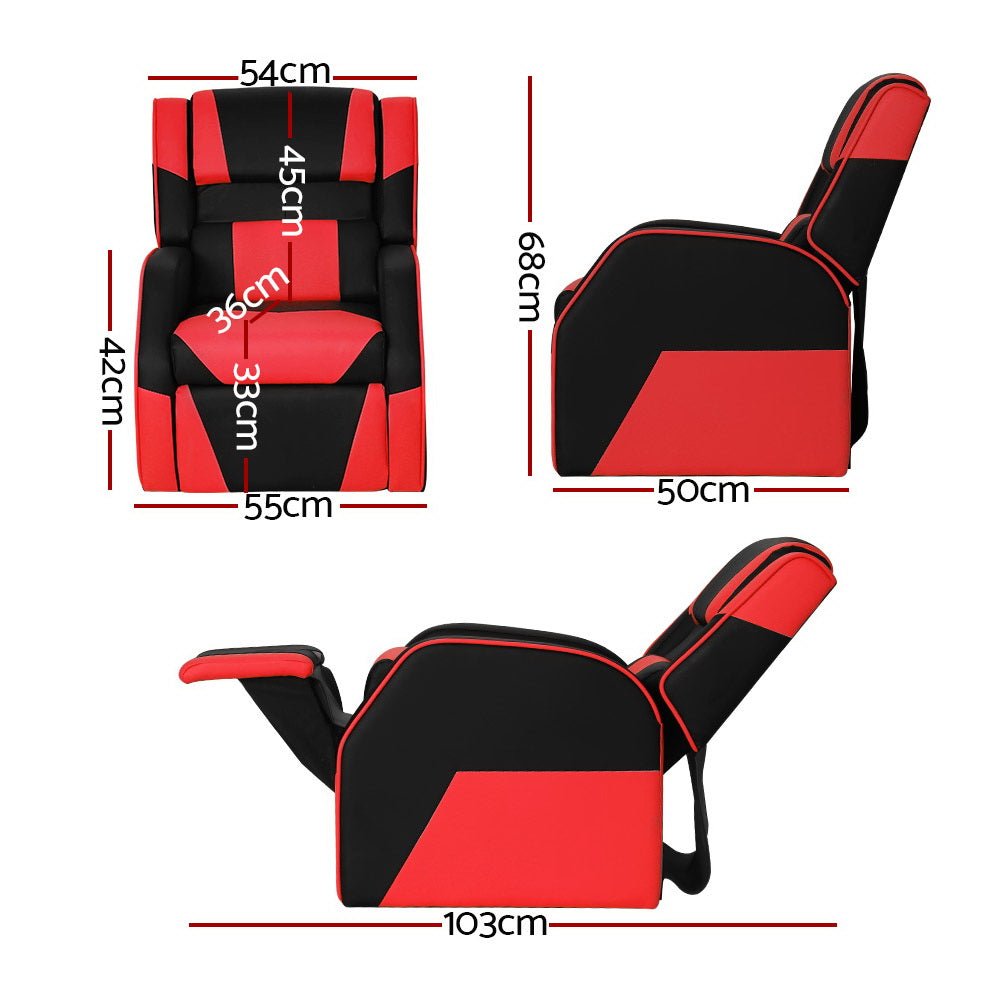 Kids Recliner Chair PU Leather Gaming Sofa Lounge Couch Children Armchair - Baby & Kids > Kid's Furniture - Rivercity House & Home Co. (ABN 18 642 972 209) - Affordable Modern Furniture Australia