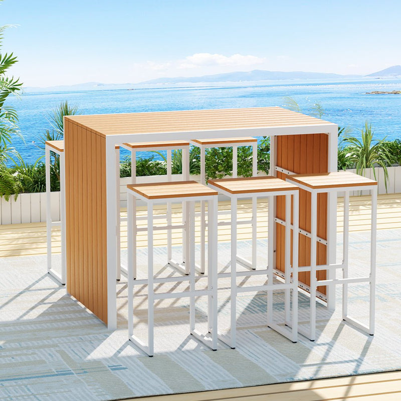 Kiama 7-piece Outdoor Bar Set - Furniture > Outdoor - Rivercity House & Home Co. (ABN 18 642 972 209) - Affordable Modern Furniture Australia