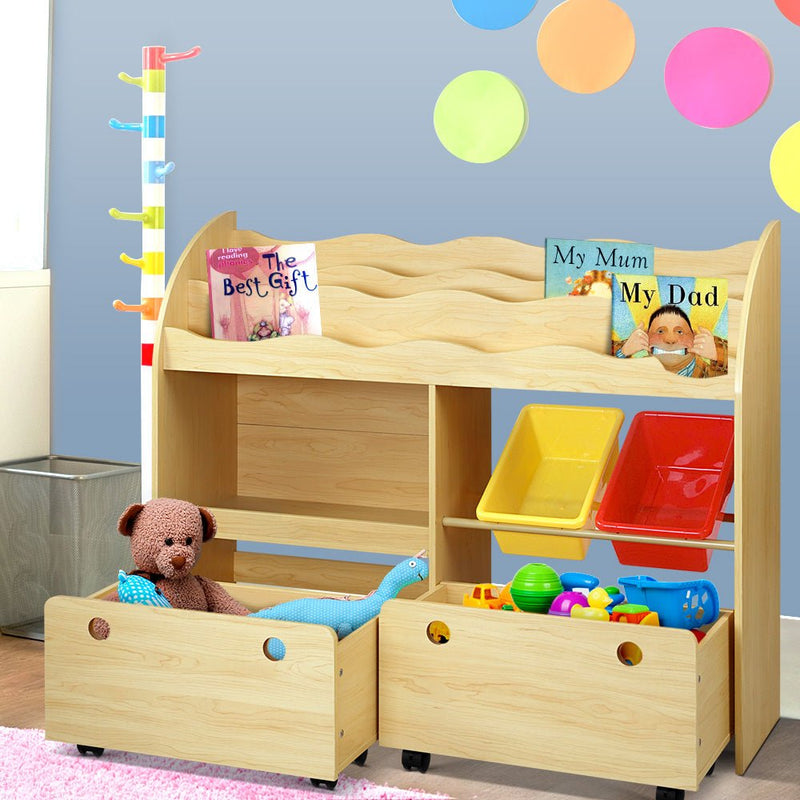 Kids Bookshelf Children Bookcase Toy Storage Box Organiser Display Rack - Baby & Kids > Kid's Furniture - Rivercity House & Home Co. (ABN 18 642 972 209) - Affordable Modern Furniture Australia