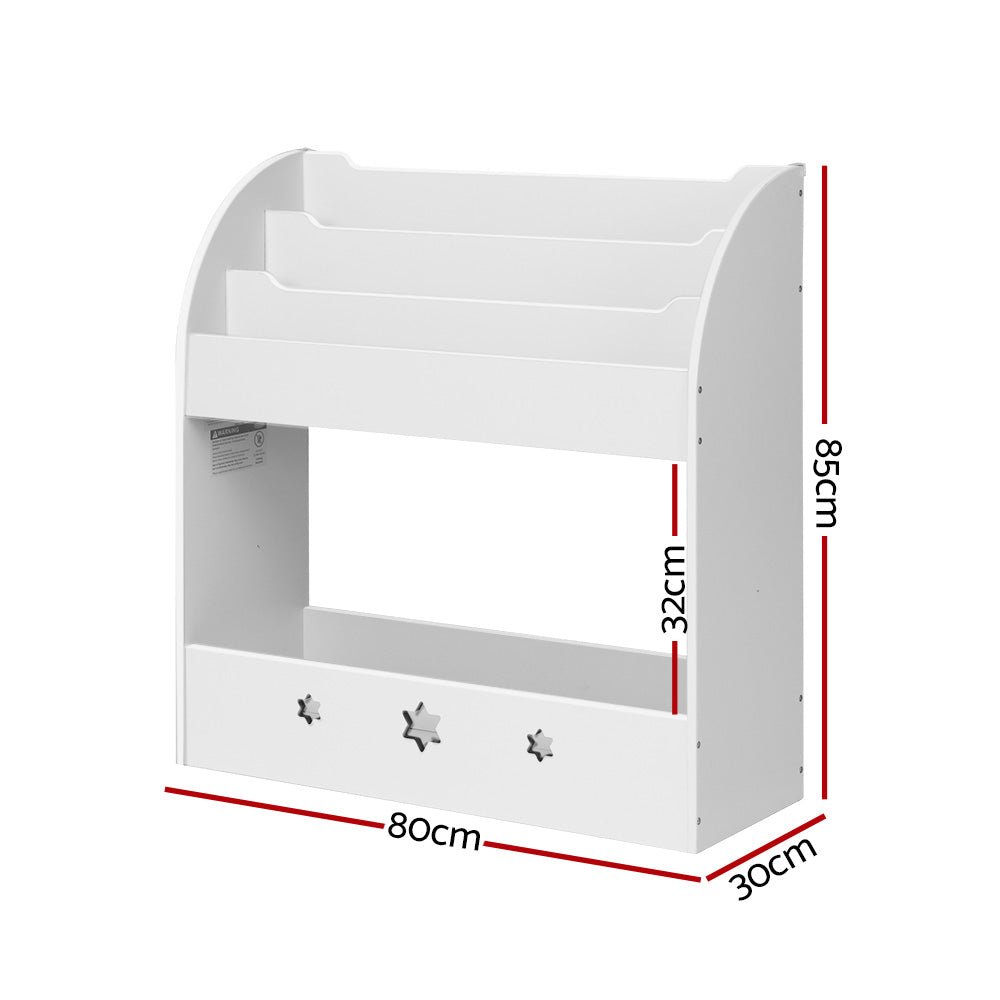 Kids Bookshelf Children Toy Storage Magazine Rack Organiser Bookcase White - Baby & Kids > Kid's Furniture - Rivercity House & Home Co. (ABN 18 642 972 209) - Affordable Modern Furniture Australia