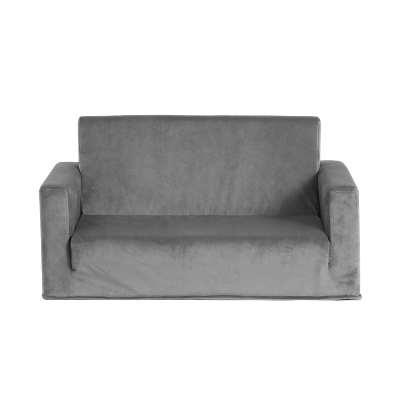 Kids Convertible Sofa 2 Seater Children Flip Open Couch Lounger Grey - Baby & Kids > Kid's Furniture - Rivercity House & Home Co. (ABN 18 642 972 209) - Affordable Modern Furniture Australia