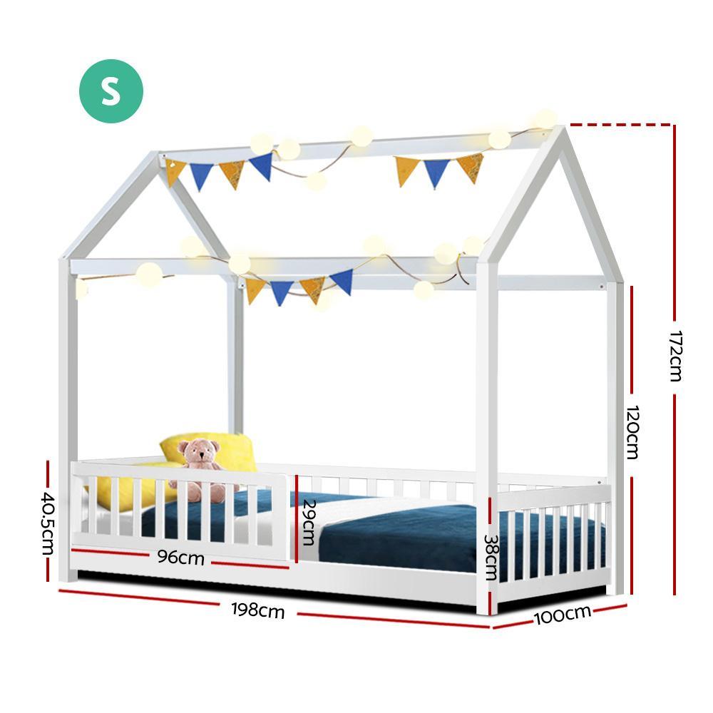Kids Rock Wooden Single Bed Frame White - Rivercity House & Home Co. (ABN 18 642 972 209) - Affordable Modern Furniture Australia
