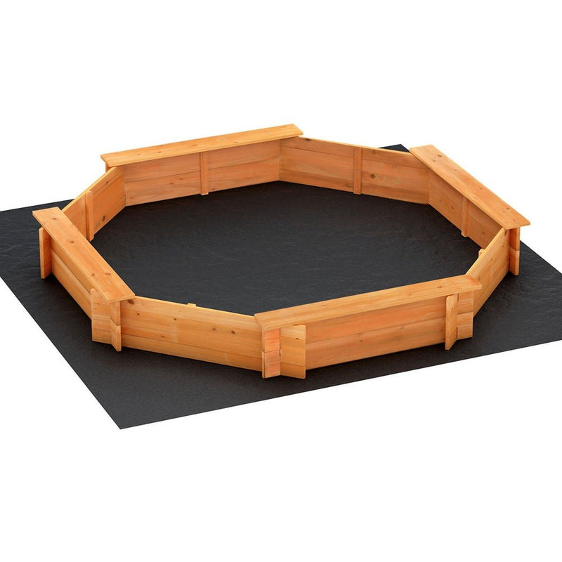 Kids Octagon Style Wooden Sandpit Wooden with Cover 182cm - Baby & Kids > Toys - Rivercity House & Home Co. (ABN 18 642 972 209) - Affordable Modern Furniture Australia