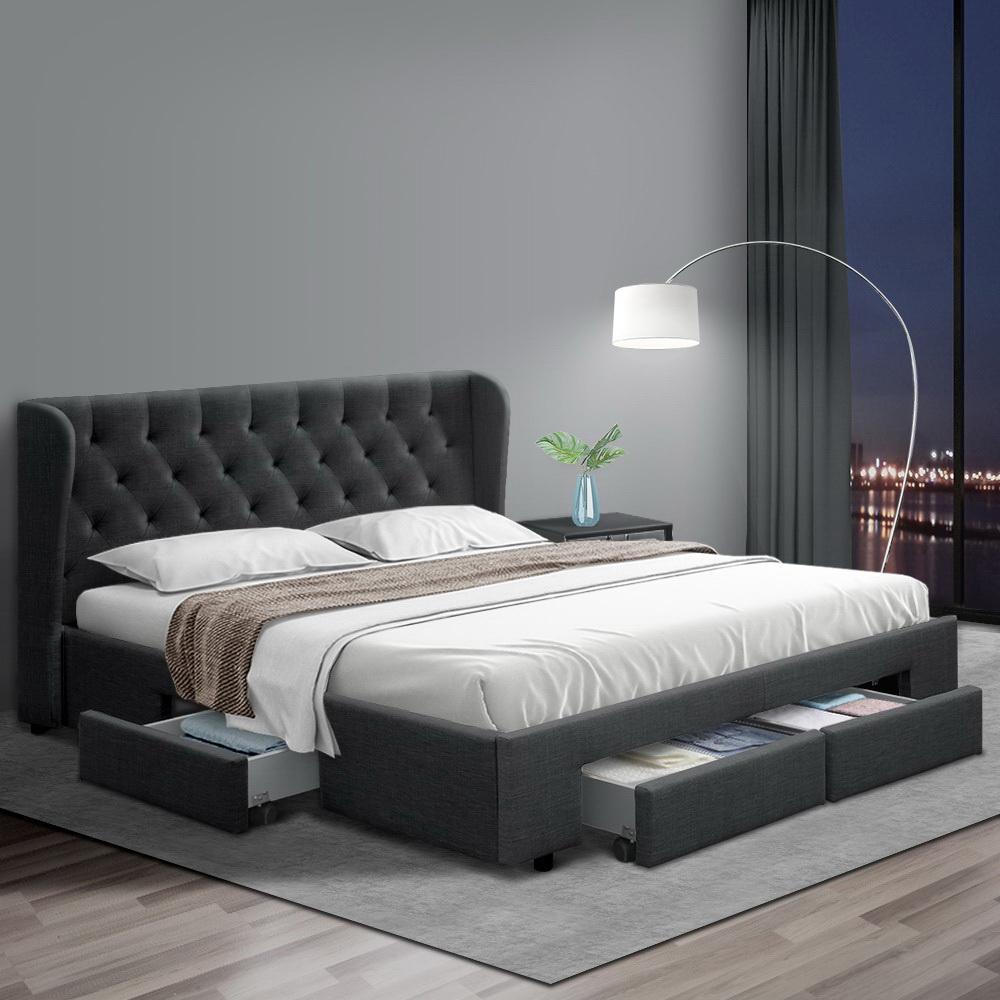 King Package | Avalon Bed Charcoal & Devon Euro Top Mattress (Medium) - Furniture > Bedroom - Rivercity House & Home Co. (ABN 18 642 972 209) - Affordable Modern Furniture Australia