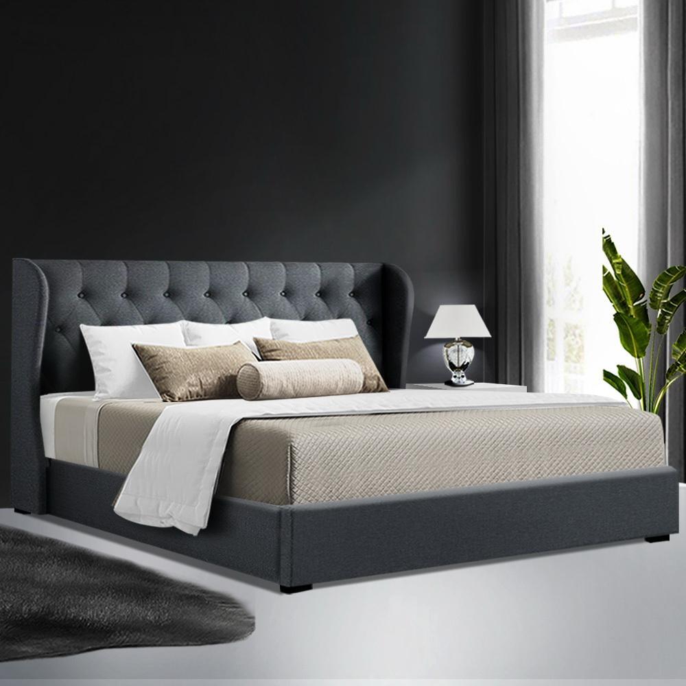 King Premium Package | Elouera Bed Charcoal, Algarve Euro Top Mattress (Medium Firm) & Deluxe Mattress Topper! - Rivercity House & Home Co. (ABN 18 642 972 209) - Affordable Modern Furniture Australia