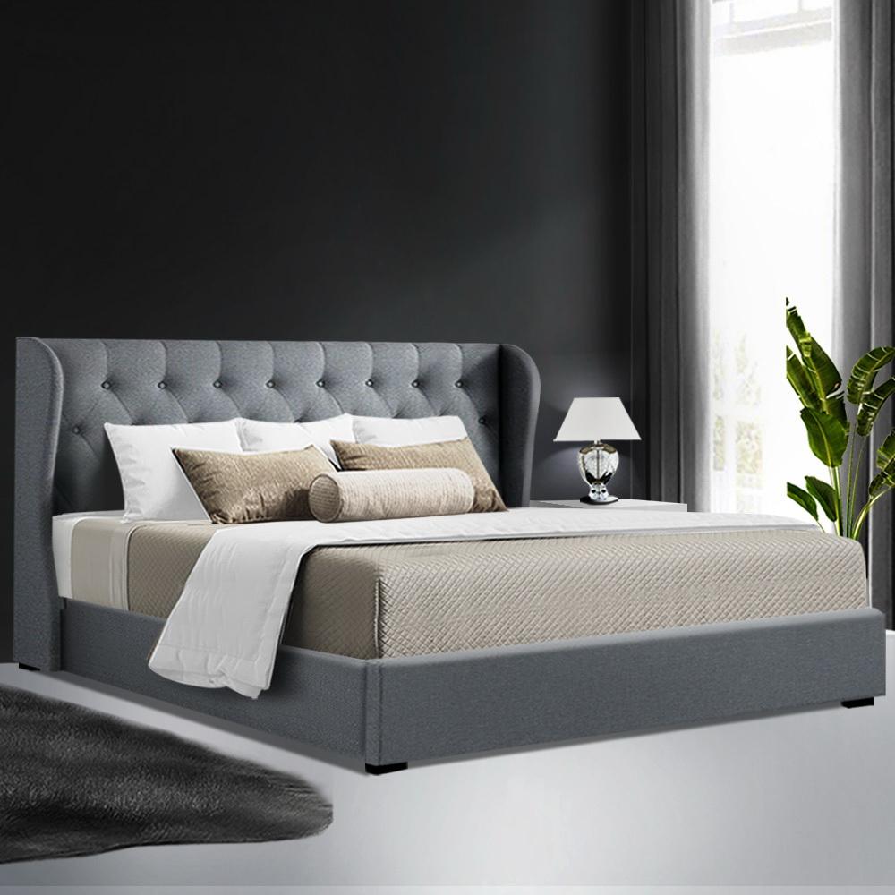 King Premium Package | Elouera Bed Grey, Luna Series Euro Top Mattress (Medium Firm) & Bonus Mattress Topper! - Furniture > Bedroom - Rivercity House & Home Co. (ABN 18 642 972 209) - Affordable Modern Furniture Australia