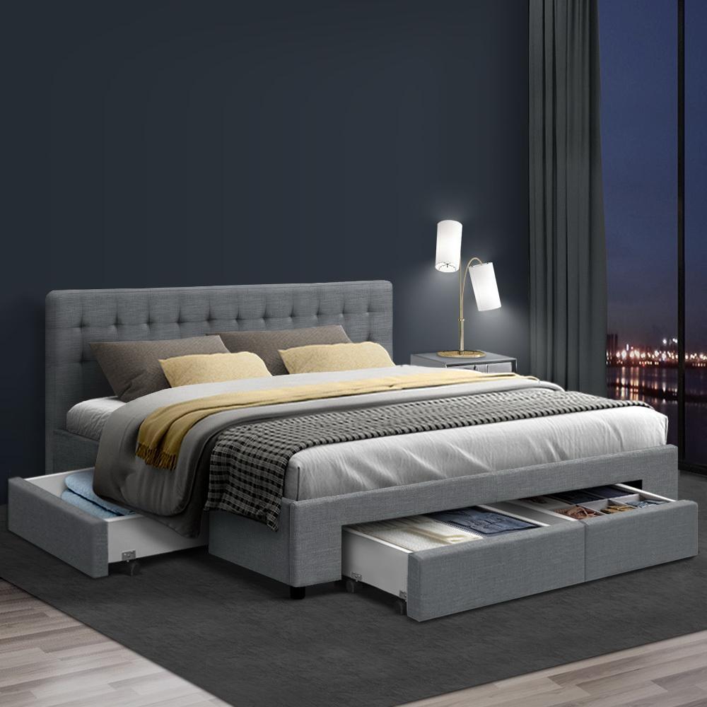 King Premium Package | Trinity Bed Grey, Luna Series Euro Top Mattress (Medium Firm) & Bonus Mattress Topper! - Furniture > Bedroom - Rivercity House & Home Co. (ABN 18 642 972 209) - Affordable Modern Furniture Australia