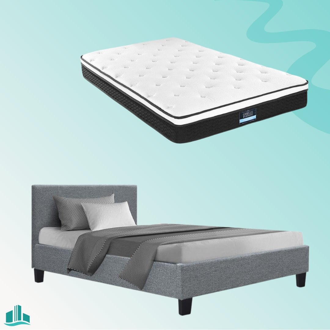 King Single Package | Coogee Bed Grey & Bonita Euro Top Mattress (Medium Firm) - Furniture > Bedroom - Rivercity House & Home Co. (ABN 18 642 972 209) - Affordable Modern Furniture Australia