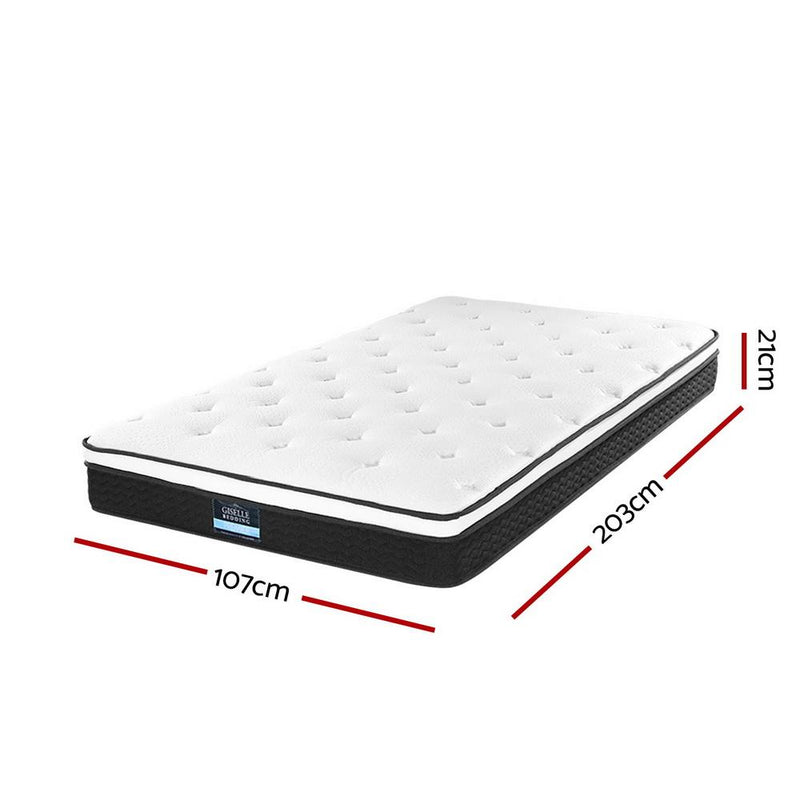 King Single Package | Coogee Bed Grey & Bonita Euro Top Mattress (Medium Firm) - Furniture > Bedroom - Rivercity House & Home Co. (ABN 18 642 972 209) - Affordable Modern Furniture Australia