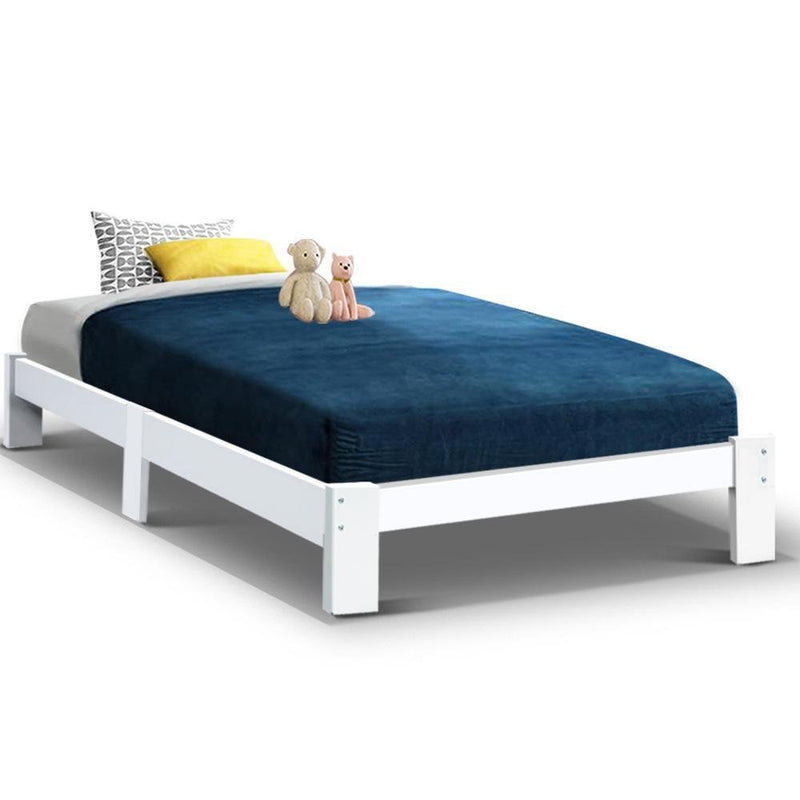 King Single Package | Fairy Wooden Bed Frame White & Bonita Euro Top Mattress (Medium Firm) - Rivercity House & Home Co. (ABN 18 642 972 209) - Affordable Modern Furniture Australia