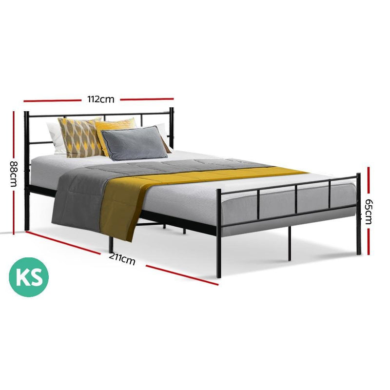 King Single Package | Wategos Metal Bed Frame Black & Bonita Euro Top Mattress (Medium Firm) - Rivercity House & Home Co. (ABN 18 642 972 209) - Affordable Modern Furniture Australia