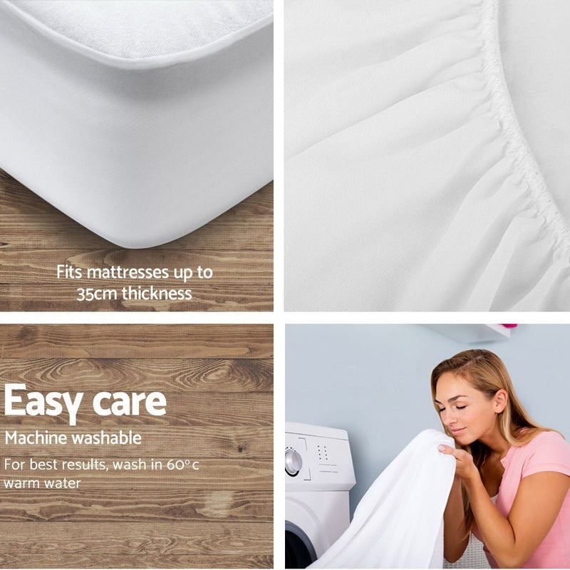 King Single Size Waterproof Bamboo Mattress Protector - Rivercity House & Home Co. (ABN 18 642 972 209) - Affordable Modern Furniture Australia