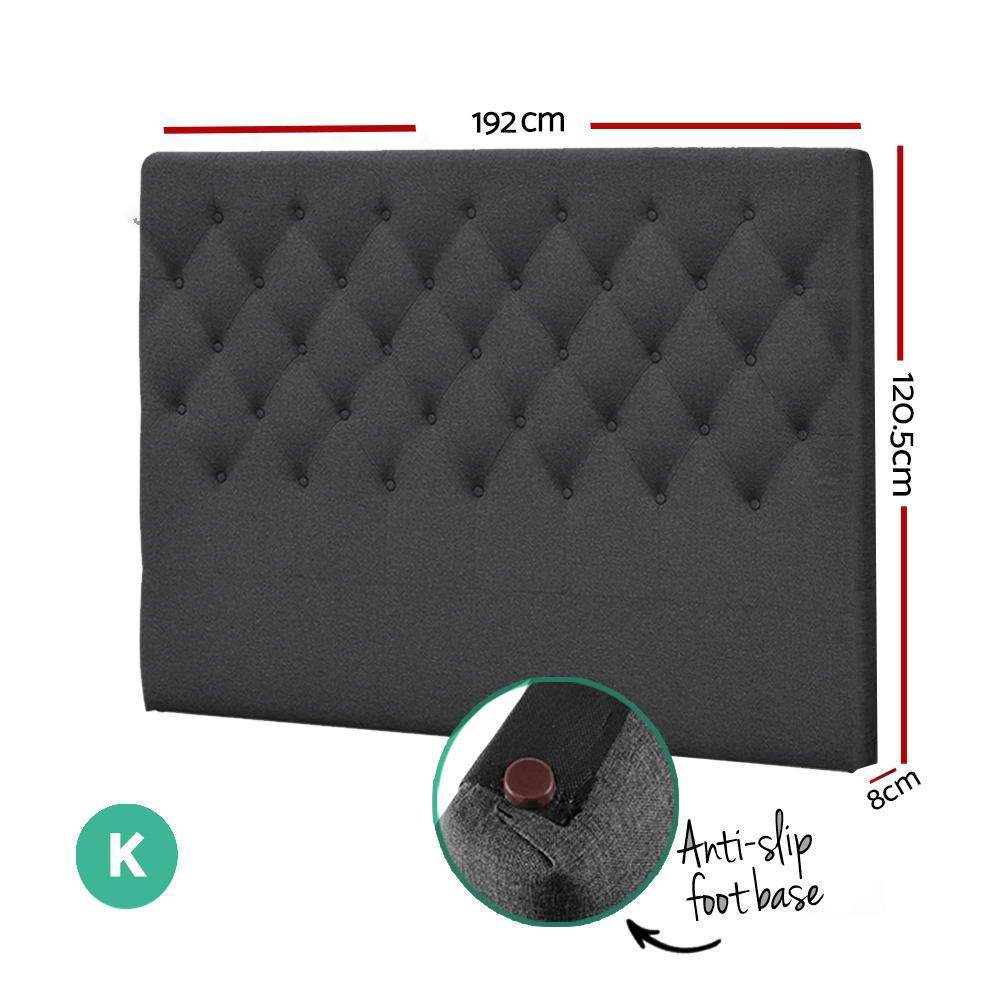 King Size | Cappi Bed Headboard (Charcoal) - Rivercity House & Home Co. (ABN 18 642 972 209) - Affordable Modern Furniture Australia