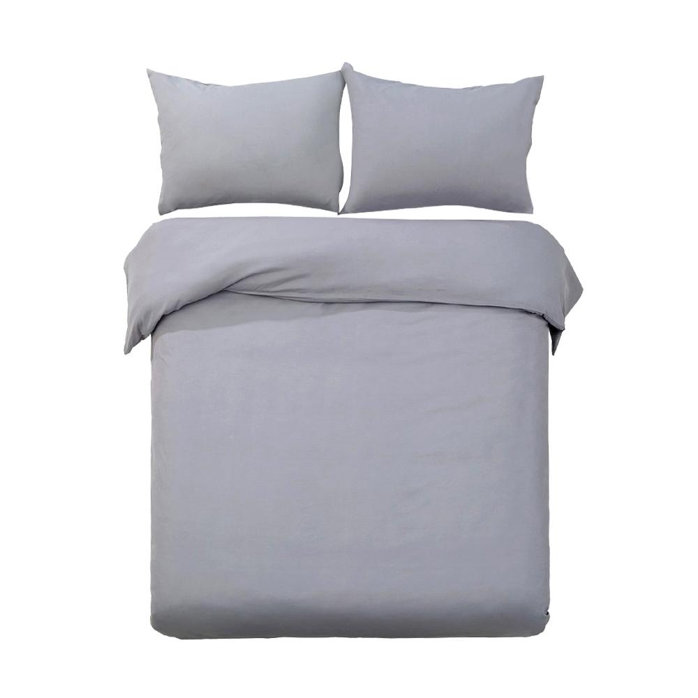 King Size Classic Quilt Cover Set - Grey - Rivercity House & Home Co. (ABN 18 642 972 209) - Affordable Modern Furniture Australia