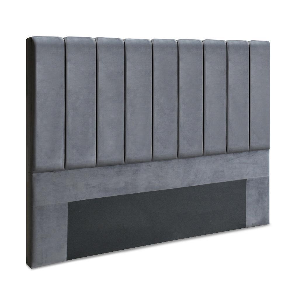 King Size | Fabric Bed Headboard - Grey - Rivercity House & Home Co. (ABN 18 642 972 209) - Affordable Modern Furniture Australia