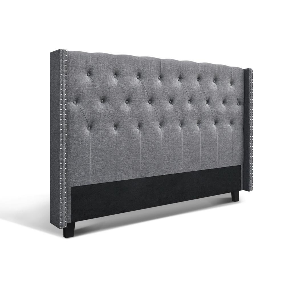 King Size | Luca Bed Headboard (Grey) - Rivercity House & Home Co. (ABN 18 642 972 209) - Affordable Modern Furniture Australia