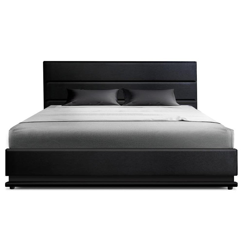 King Ultra Package | Henley LED Bed Black, 2 x LED Bedside Tables, Platinum Series Dual Euro Top Mattress, Pillowtop Mattress Topper & 4 x Pillows - Rivercity House & Home Co. (ABN 18 642 972 209) - Affordable Modern Furniture Australia