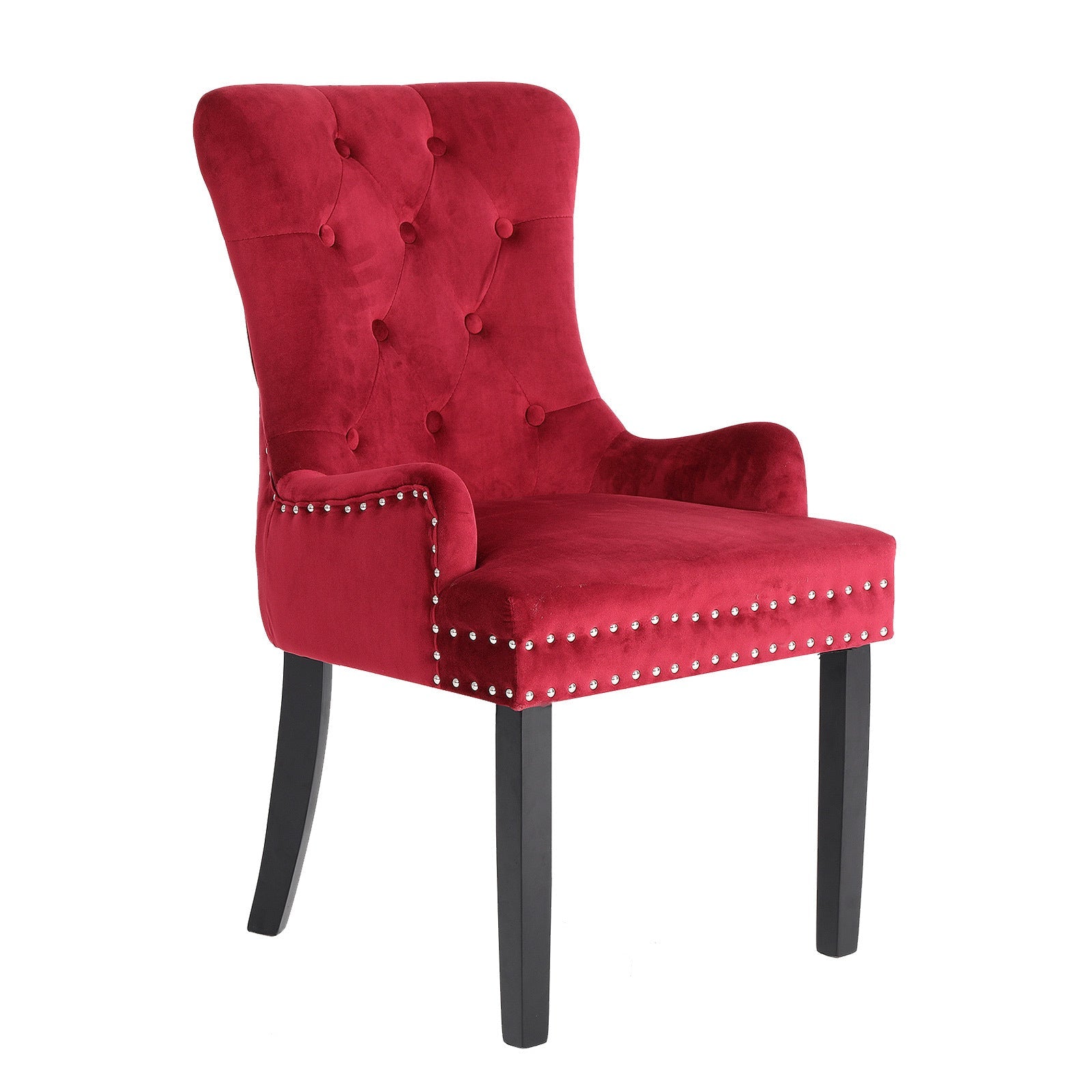 Lisse French Provincial Velvet Dining Chair with Chrome Ring - Bordeaux Red - Furniture > Bar Stools & Chairs - Rivercity House & Home Co. (ABN 18 642 972 209) - Affordable Modern Furniture Australia