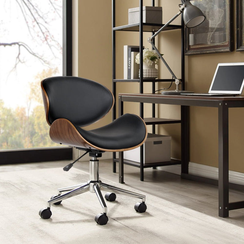 Leather Office Chair Black - Rivercity House & Home Co. (ABN 18 642 972 209) - Affordable Modern Furniture Australia
