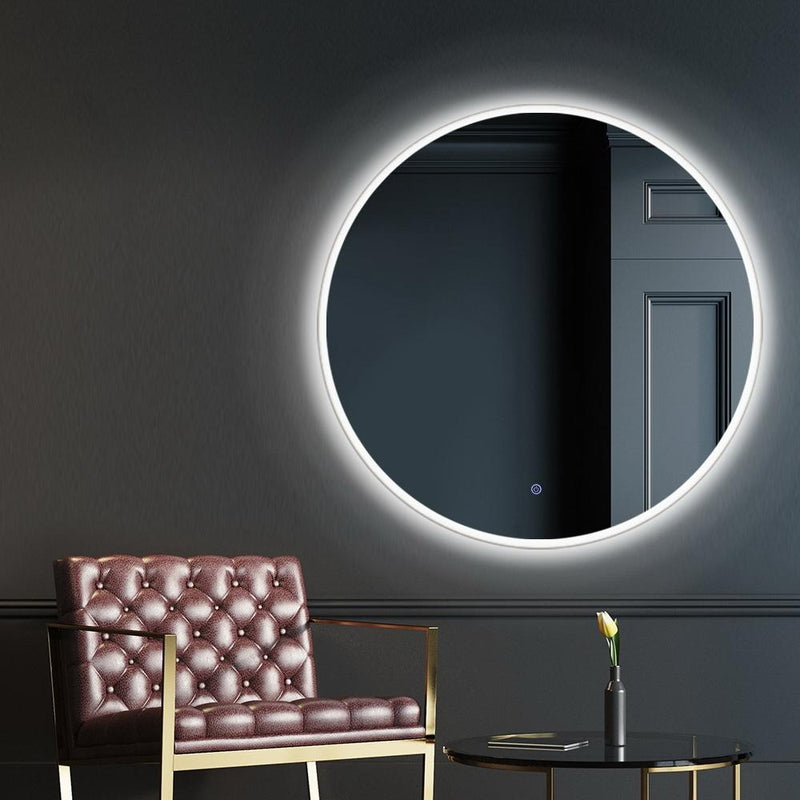 LED Wall Mirror Bathroom Light 80CM Decor Round decorative Mirrors - Rivercity House & Home Co. (ABN 18 642 972 209) - Affordable Modern Furniture Australia