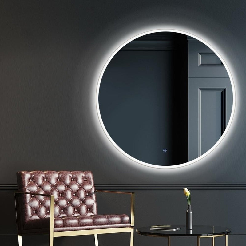 LED Wall Mirror Bathroom Mirrors With Light 90CM Decor Round Decorative - Rivercity House & Home Co. (ABN 18 642 972 209) - Affordable Modern Furniture Australia