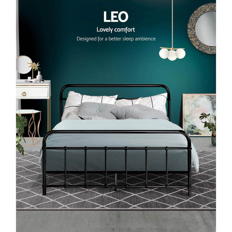 Leo Metal Double Bed Frame Black - Rivercity House & Home Co. (ABN 18 642 972 209) - Affordable Modern Furniture Australia