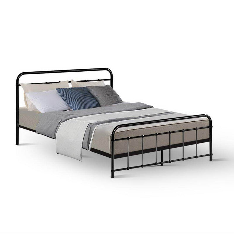 Leo Metal Double Bed Frame Black - Rivercity House & Home Co. (ABN 18 642 972 209) - Affordable Modern Furniture Australia