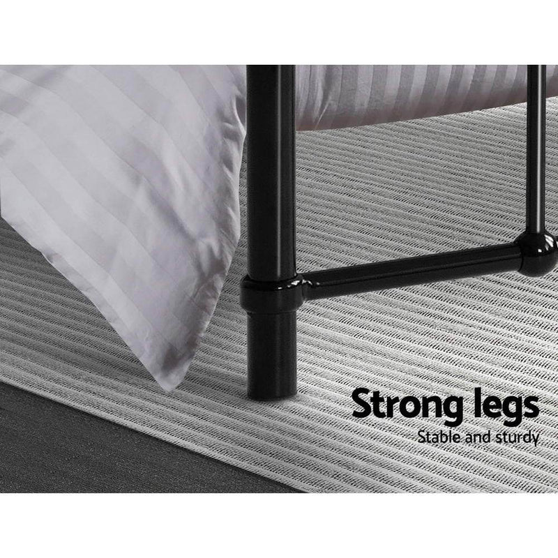 Leo Metal King Single Bed Frame Black - Rivercity House & Home Co. (ABN 18 642 972 209) - Affordable Modern Furniture Australia