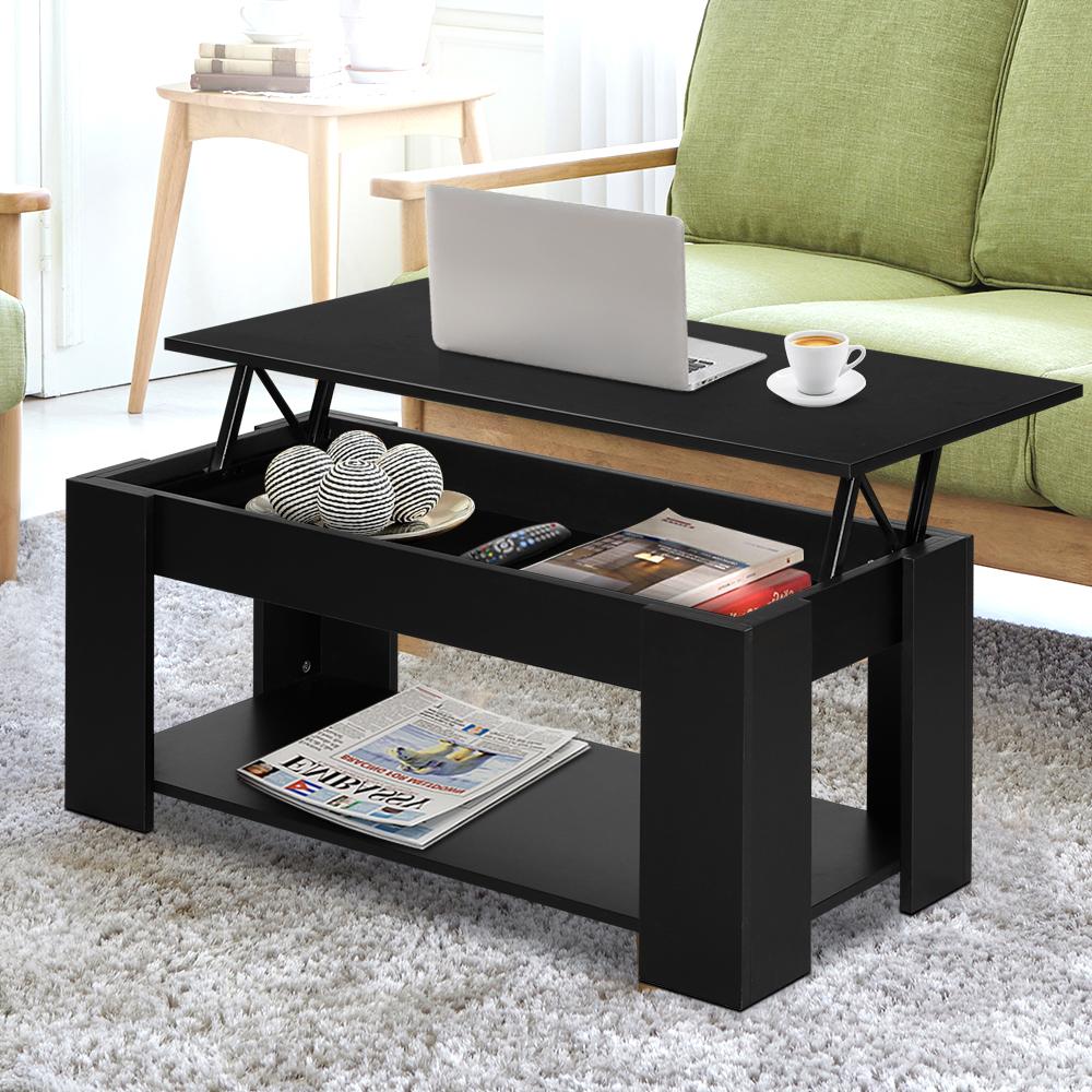 Lift Up Storage Coffee Table Black - Rivercity House & Home Co. (ABN 18 642 972 209) - Affordable Modern Furniture Australia