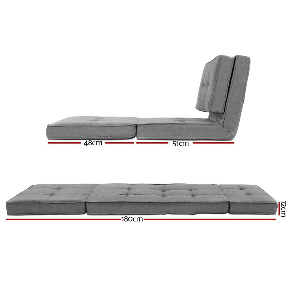 Lounge Floor Chaise Futon Grey - Rivercity House & Home Co. (ABN 18 642 972 209) - Affordable Modern Furniture Australia