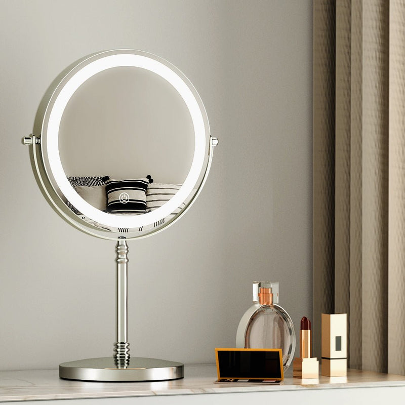 Makeup Mirror LED Light Cosmetic Round 360° Rotation 10X Magnifying - Health & Beauty > Makeup Mirrors - Rivercity House & Home Co. (ABN 18 642 972 209) - Affordable Modern Furniture Australia