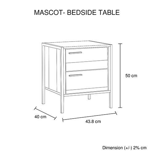 Mascot Bedside Table Oak Colour - Rivercity House & Home Co. (ABN 18 642 972 209) - Affordable Modern Furniture Australia