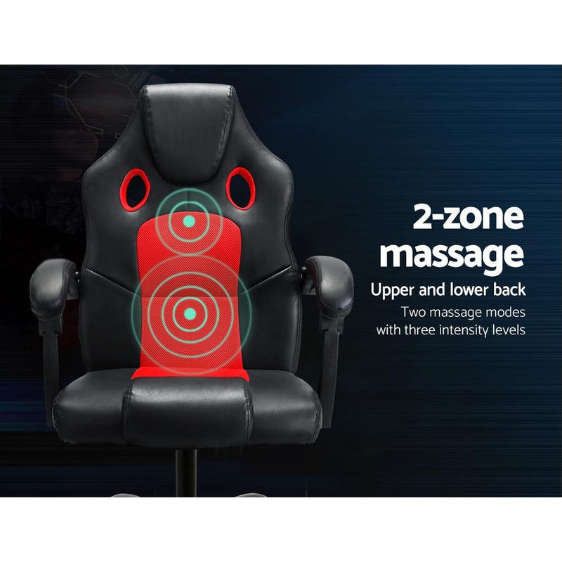 Massage Office Chair Gaming Computer Seat Recliner Racer Red - Rivercity House & Home Co. (ABN 18 642 972 209) - Affordable Modern Furniture Australia