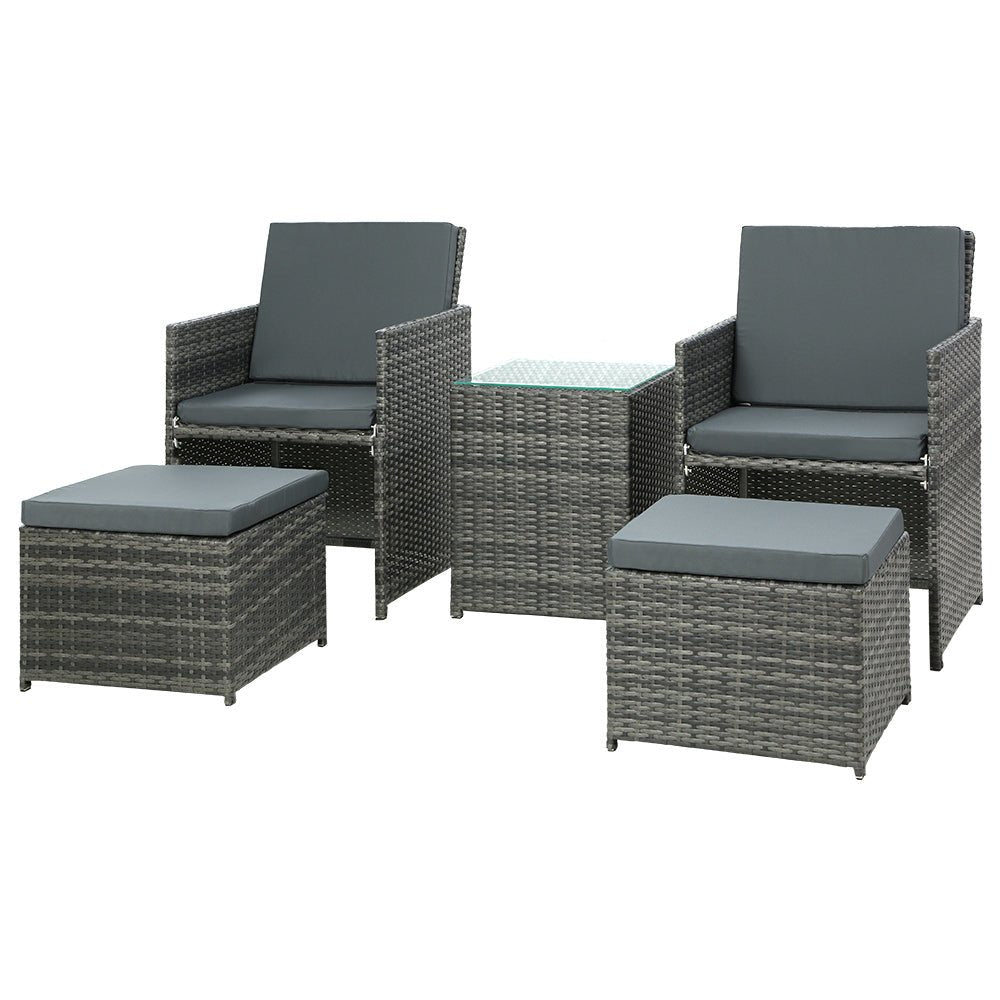 Matilda Multifunction 5 Piece Outdoor Set - Grey - Furniture > Outdoor - Rivercity House & Home Co. (ABN 18 642 972 209) - Affordable Modern Furniture Australia