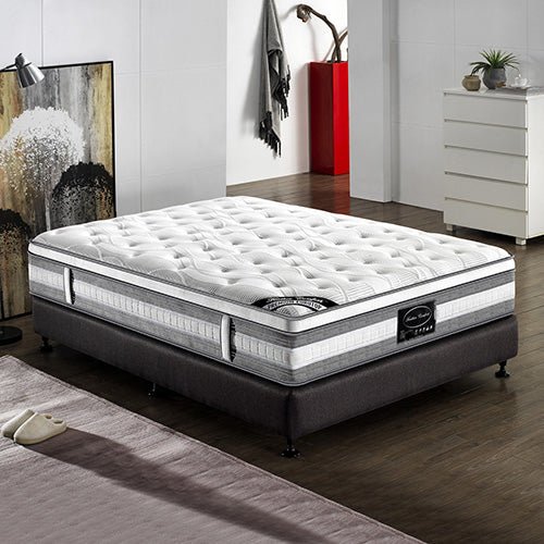 Mattress Euro Top King Size Pocket Spring Coil with Knitted Fabric Medium Firm 34cm Thick - Furniture > Mattresses - Rivercity House & Home Co. (ABN 18 642 972 209) - Affordable Modern Furniture Australia