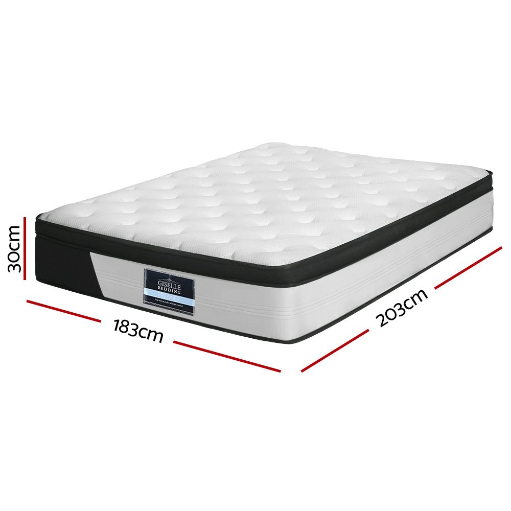Pena Series Euro Top Pocket Spring Mattress 30cm Thick - King - Furniture > Mattresses - Rivercity House & Home Co. (ABN 18 642 972 209) - Affordable Modern Furniture Australia