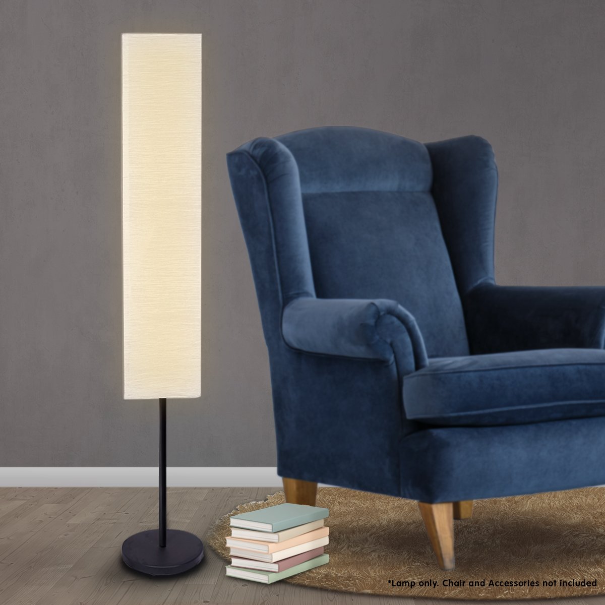 Metal Floor Lamp with White Paper Wrinkle Shade Light Stand - Home & Garden > Lighting - Rivercity House & Home Co. (ABN 18 642 972 209) - Affordable Modern Furniture Australia