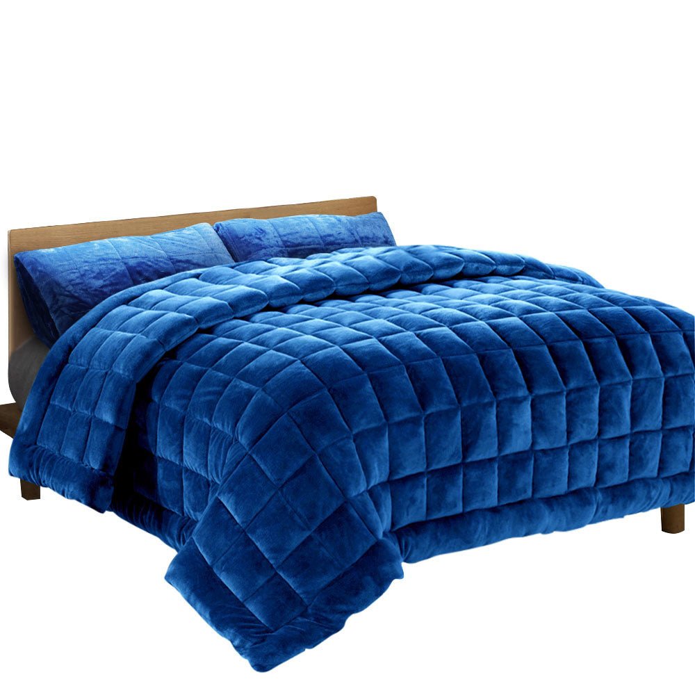 Mink Quilt Comforter Super King Size Navy - Rivercity House & Home Co. (ABN 18 642 972 209) - Affordable Modern Furniture Australia