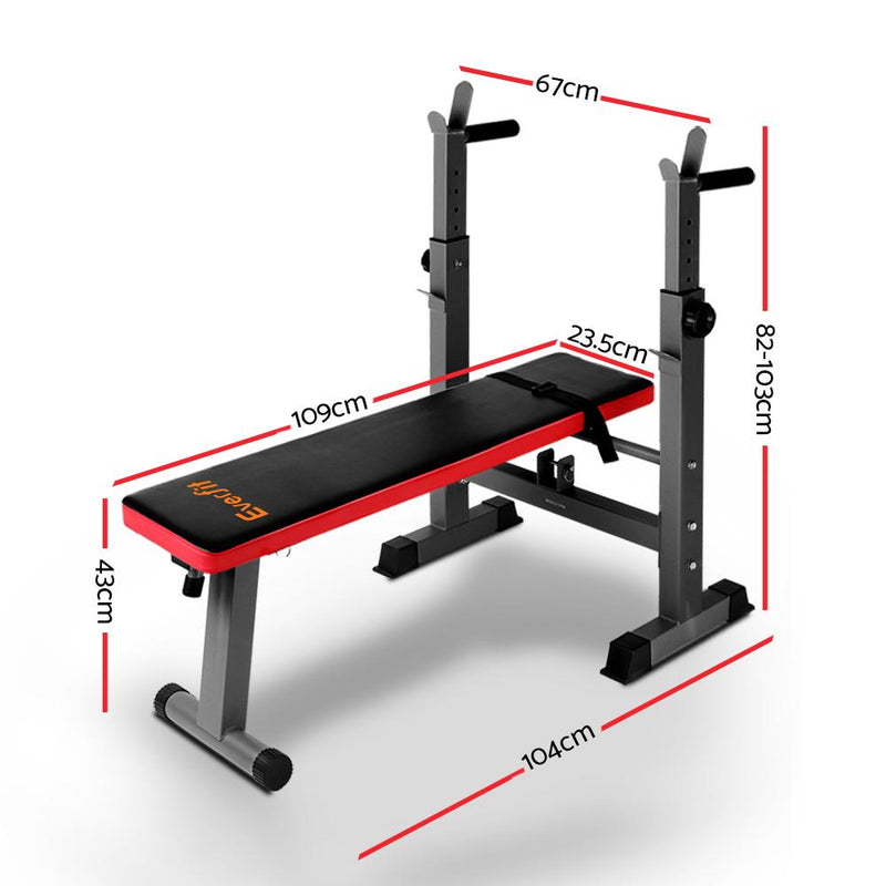 Multi-Station Weight Bench Press Weights Equipment Fitness Home Gym Red - Rivercity House & Home Co. (ABN 18 642 972 209) - Affordable Modern Furniture Australia