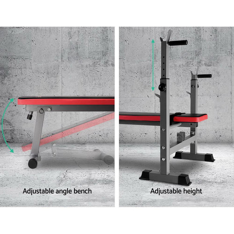 Multi-Station Weight Bench Press Weights Equipment Fitness Home Gym Red - Rivercity House & Home Co. (ABN 18 642 972 209) - Affordable Modern Furniture Australia