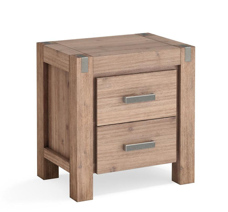 Nowra 2 Drawer Bedside Table - Rivercity House & Home Co. (ABN 18 642 972 209) - Affordable Modern Furniture Australia