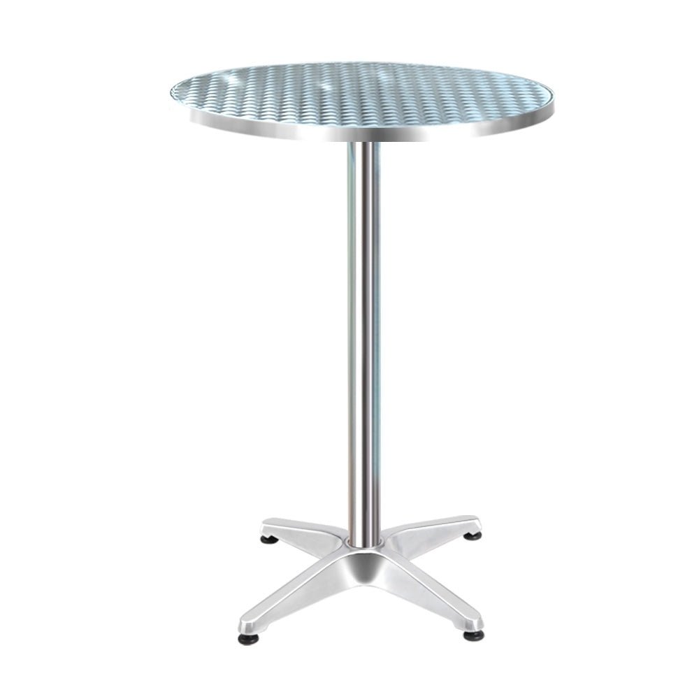 Outdoor Bar Table Adjustable Aluminium Round 70-110cm - Furniture > Outdoor - Rivercity House & Home Co. (ABN 18 642 972 209) - Affordable Modern Furniture Australia