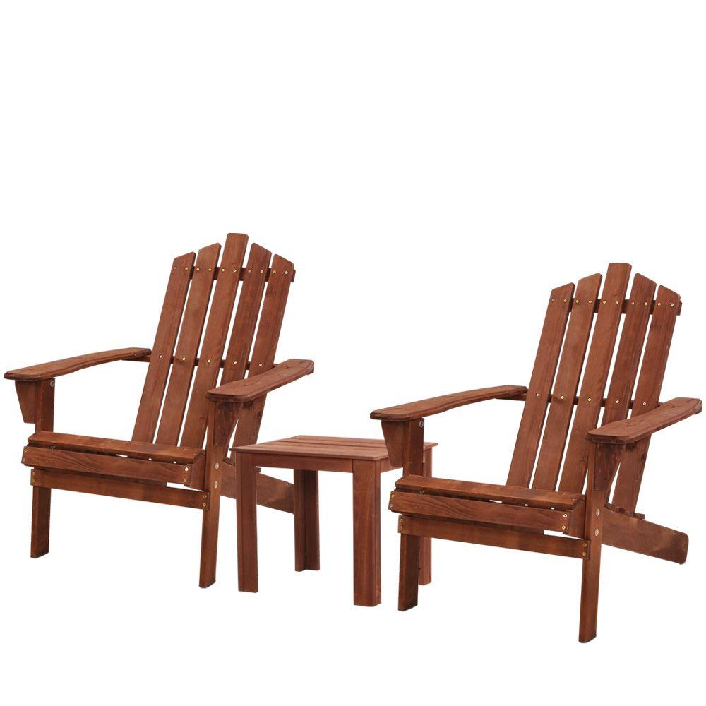 Outdoor Beach Style Lounges & Table Set (Brown) - Rivercity House & Home Co. (ABN 18 642 972 209) - Affordable Modern Furniture Australia
